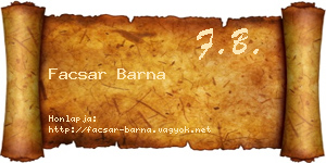 Facsar Barna névjegykártya
